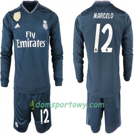 Koszulka Real Madryt MARCELO 12 Dziecięcy Wyjazdowe Koszulki Piłkarskie 2018-2019 Długi Rękaw